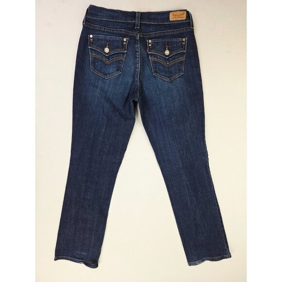 Levis 27X30 Size 4S Womens 505 Straight Leg Blue Denim 5 Pocket Logo Tag Jeans - Picture 1 of 14